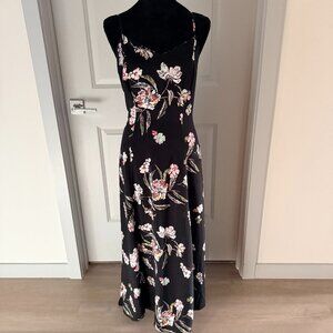 Love Fire Floral Print 4 Slit Midi Slip Dress Boho Festival Garden Party Spring